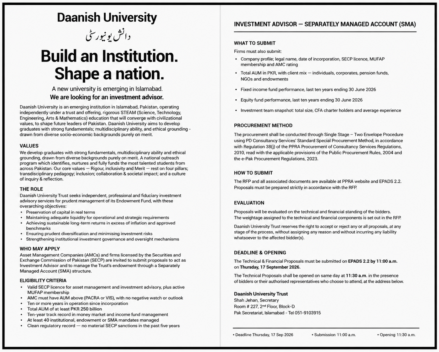 Daanish University — Build an Institution. Shape a Nation. Founding Faculty open-rank positions across six STEAM Schools.
